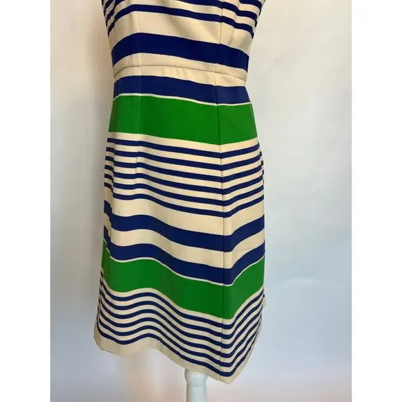 Esley | Blue/Green Striped Shift Dress | Medium - Picture 8 of 13